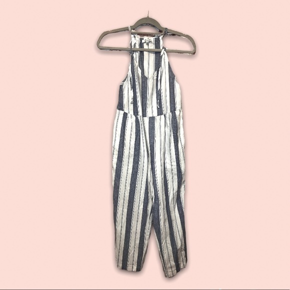 Madewell Striped Tie-Strap V-Neck Cover-Up Jumpsuit - Picture 6 of 9